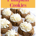 a serving tray with pumpkin cookies