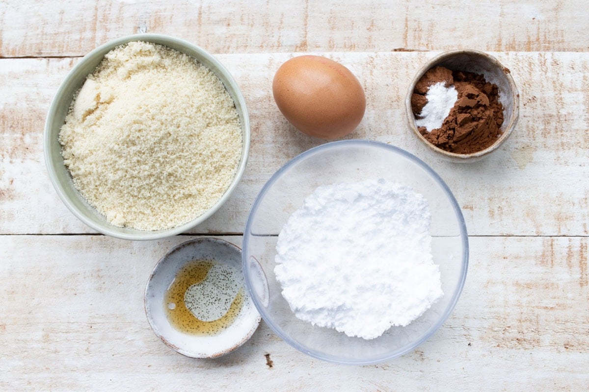 ingredients for almond flour snowball cookies