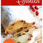 a low carb stollen with marzipan filling