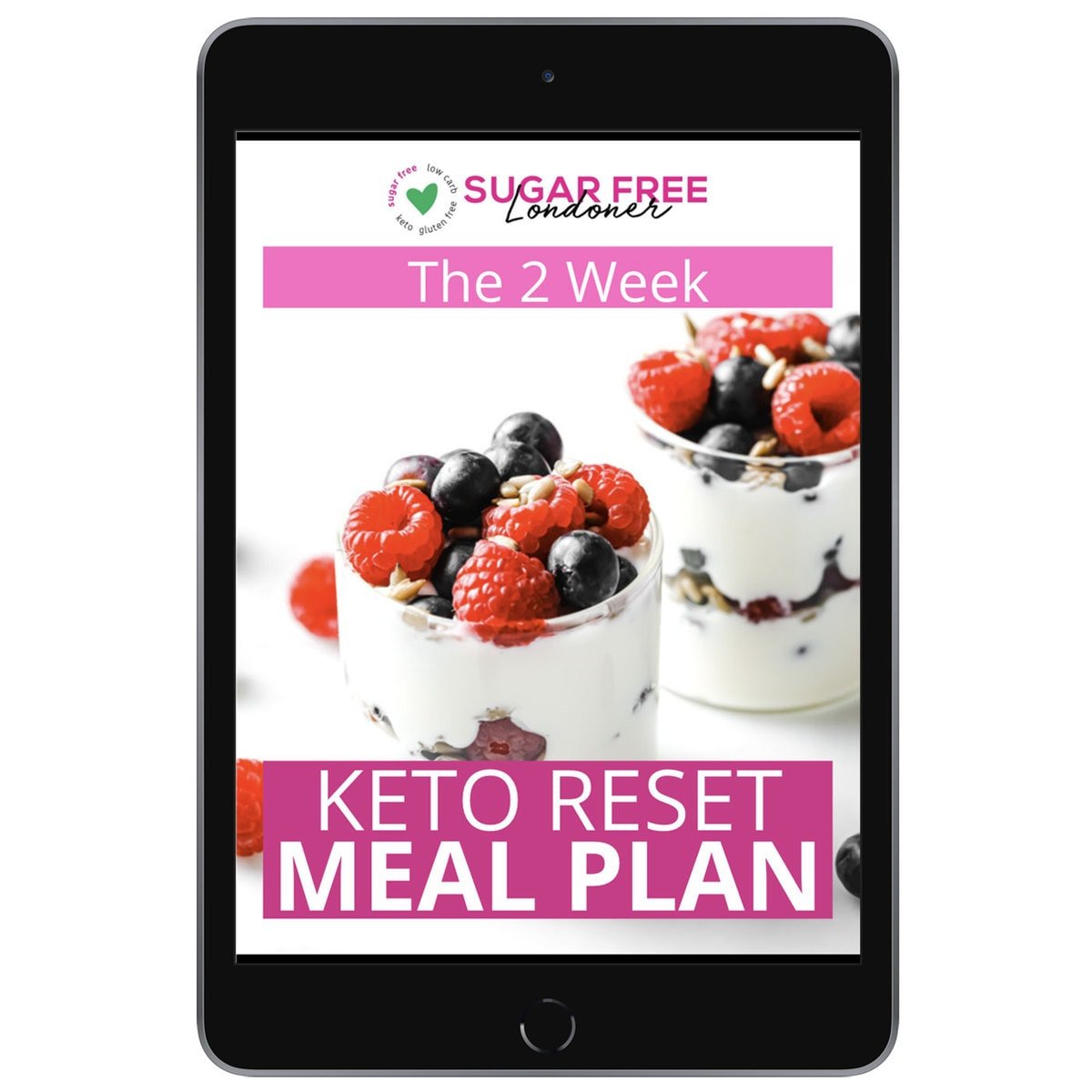 an iPad mockup of the Keto Reset Meal plan