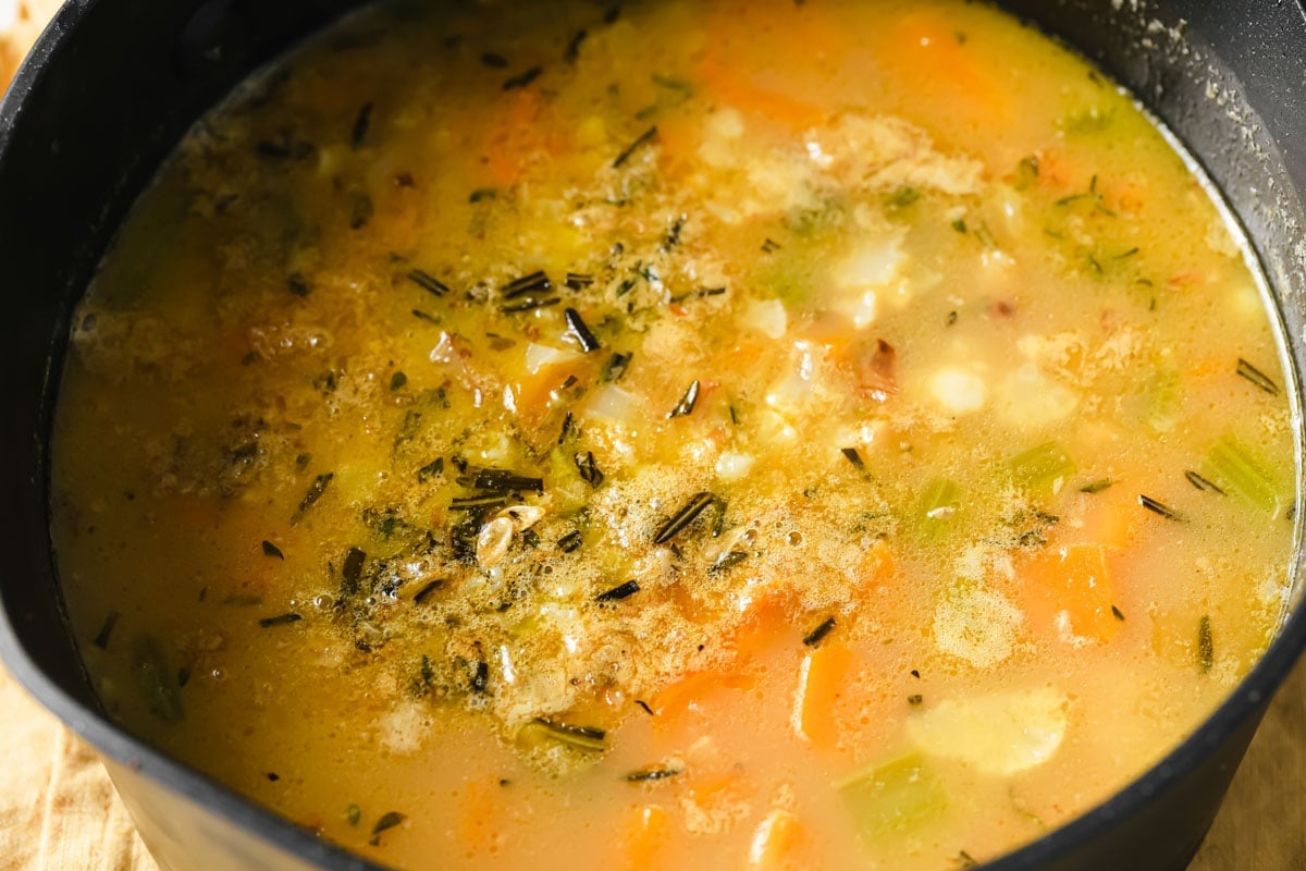 soup before blending in a saucepan