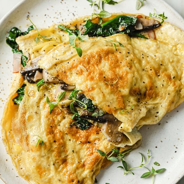 spinach and mushroom omelette