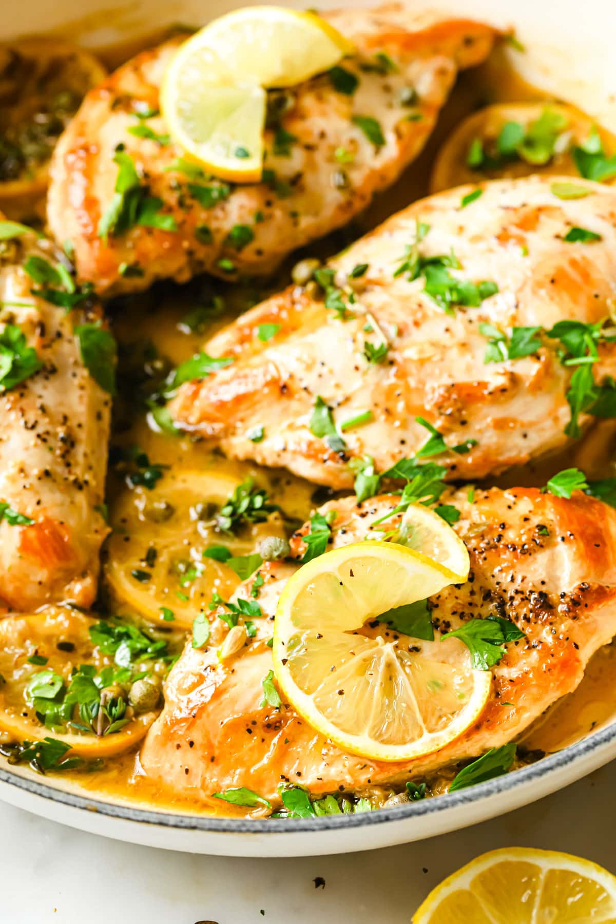 fried chicken breasts with lemon sauce