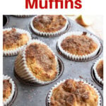 Apple muffins in a muffin pan.