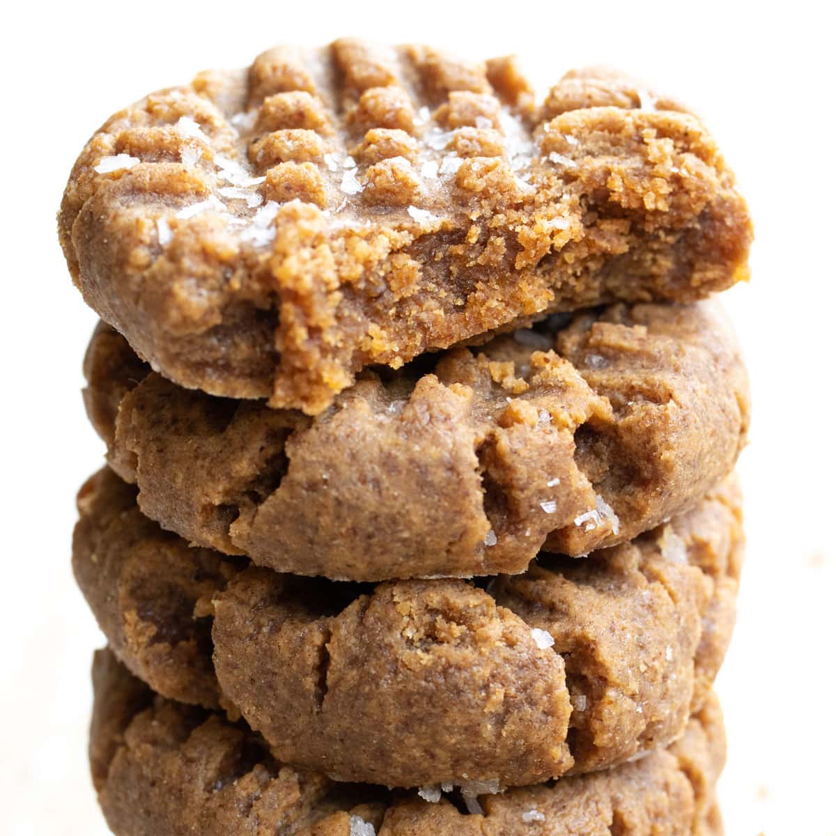 keto almond butter cookies stacked