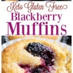 an image collage of blackberry muffins