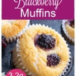 A blackberry muffin in a muffin pan.
