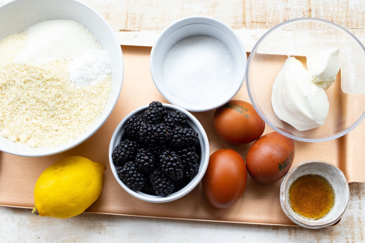 ingredients for blackberry muffins
