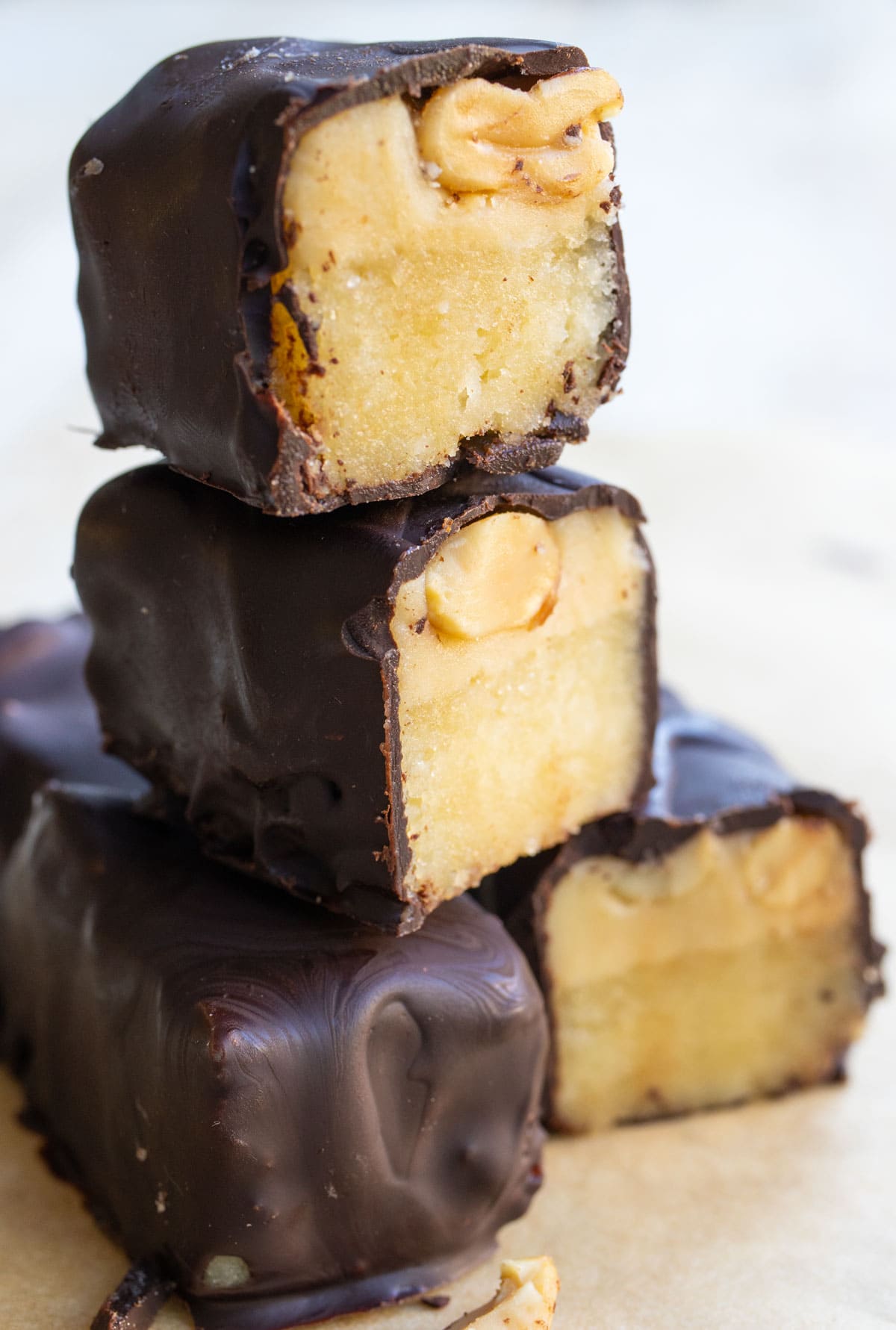 a stack of keto snickers