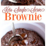 image collage of a keto mug brownie