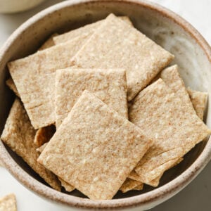 a bowl with chia crackers