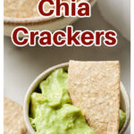 a chia cracker in a bowl with guacamole