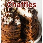 stacked chocolate Chaffles