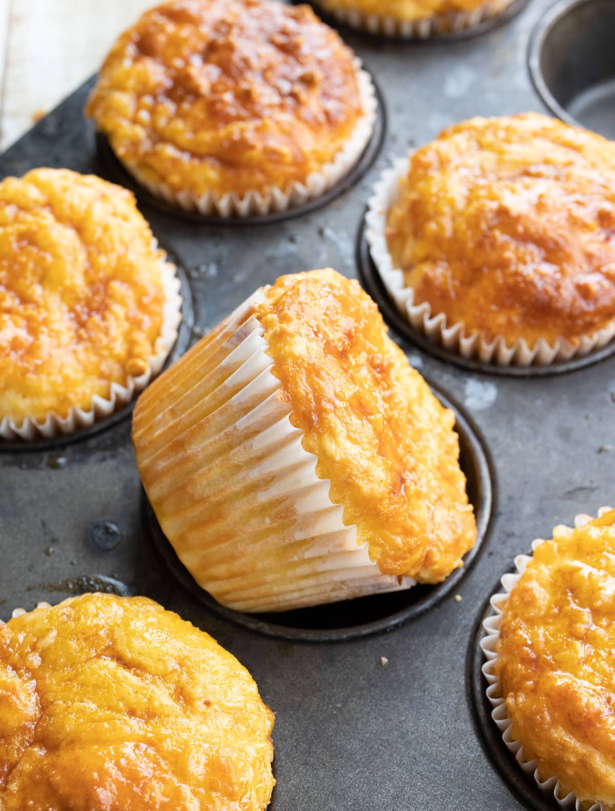 marmite muffins in a pan with paper cups