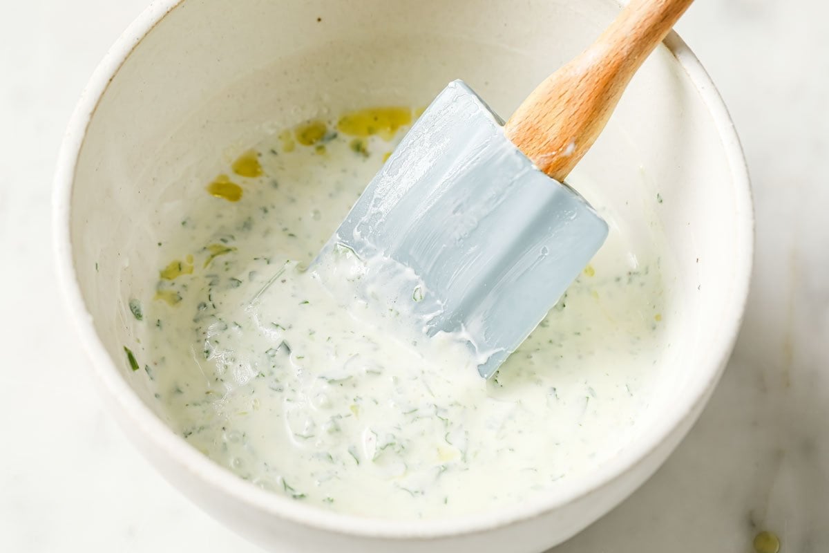 creamy salad dressing in a bowl