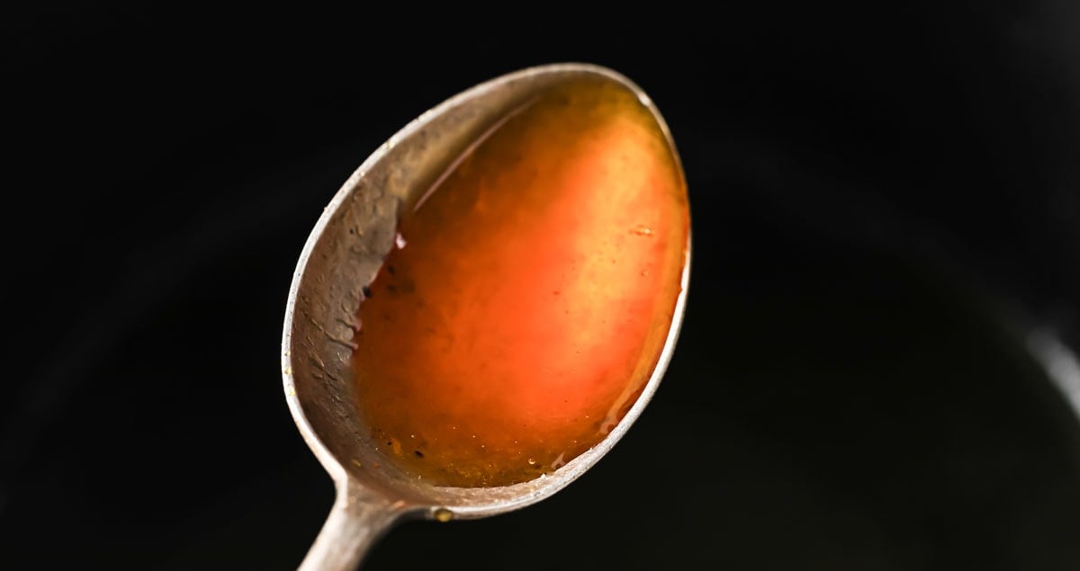 a spoonful of allulose syrup