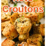 croutons in a pan
