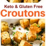 croutons topped with chopped parsley