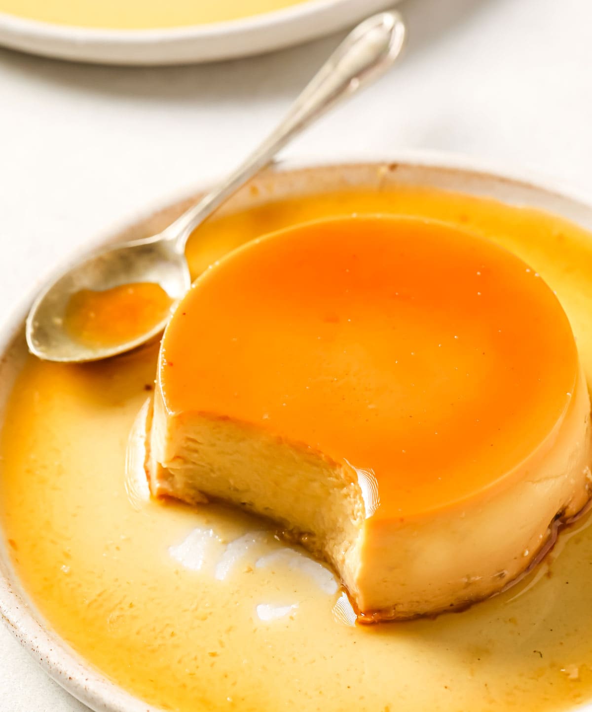 low carb flan on a plate