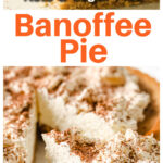 An image collage of a keto friendly banoffee pie
