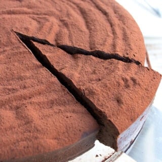 a slice of keto chocolate cake