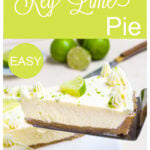 a slice of keto key lime pie being lifted.