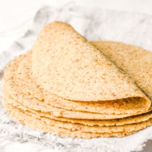 a stack of keto tortillas