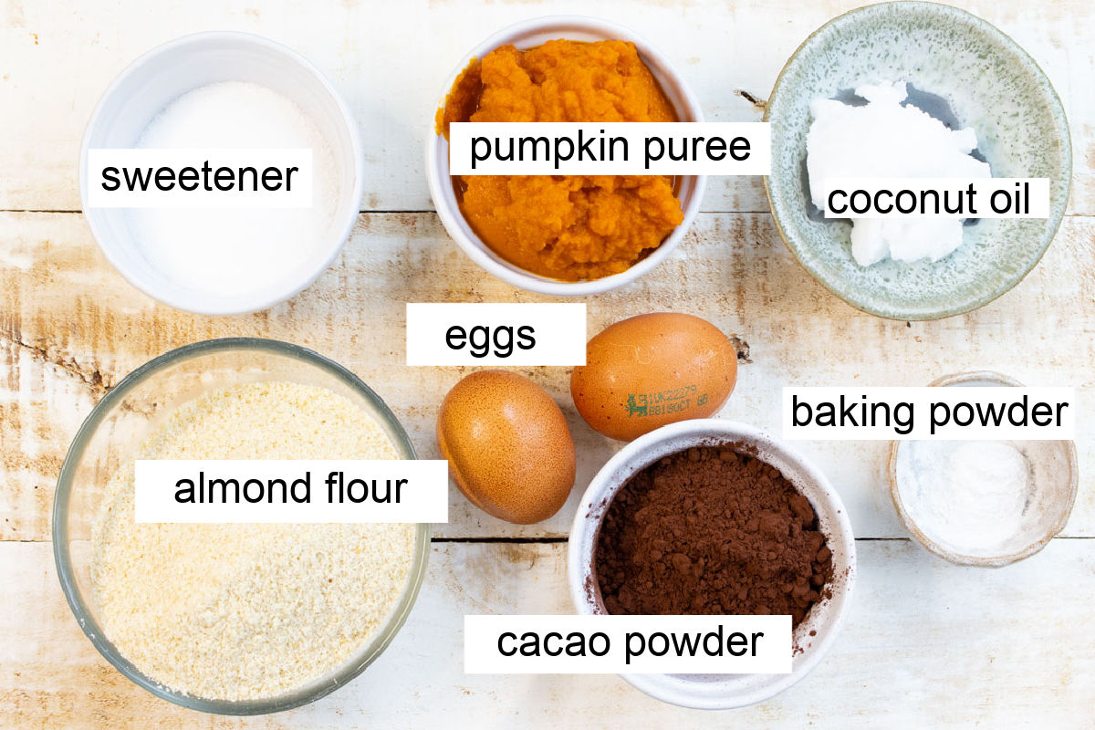 Ingredients for this recipe measured into bowls and labelled. 