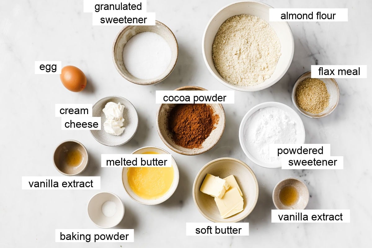 Ingredients for the recipe, measured and labelled.