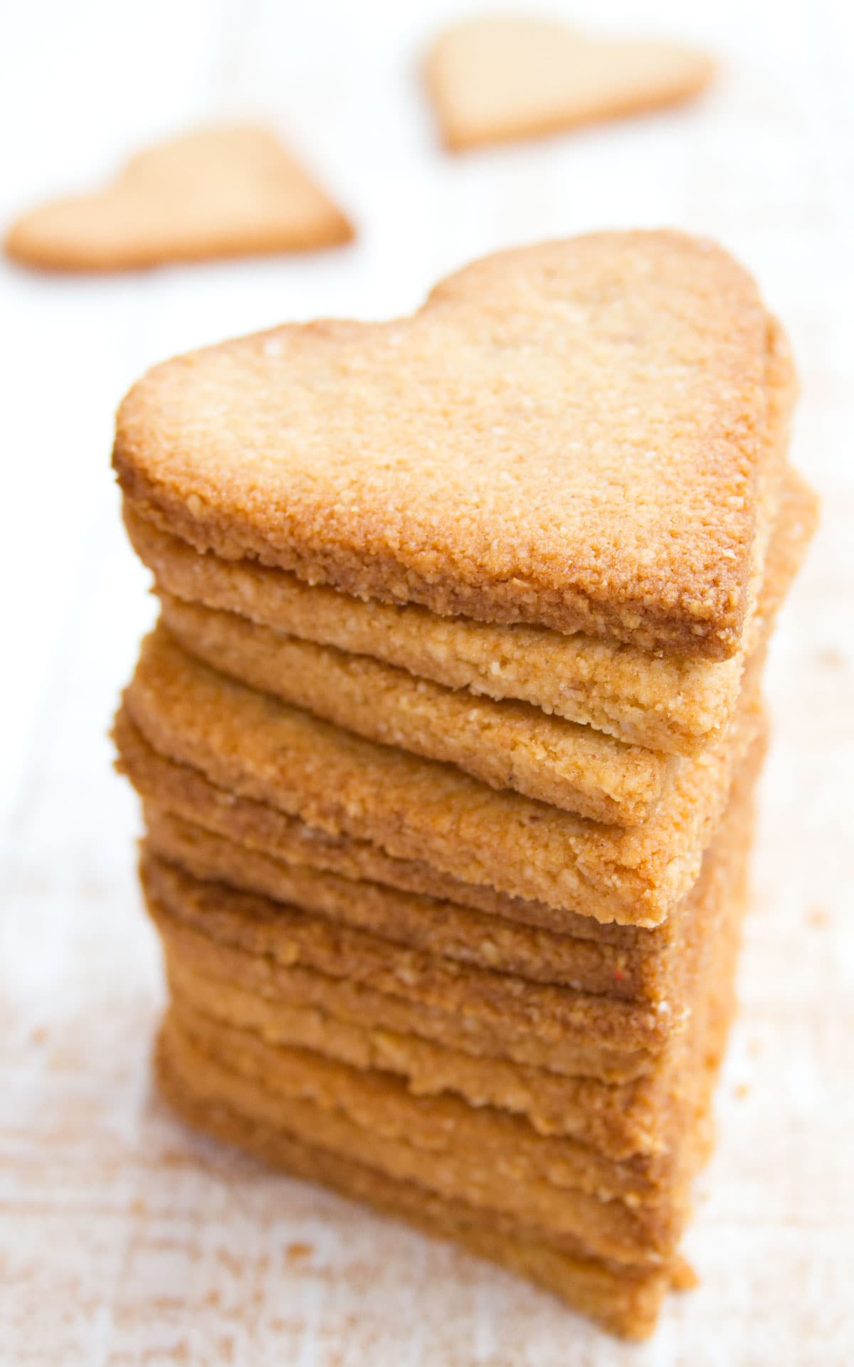 A stack of heart-shaped cookies.