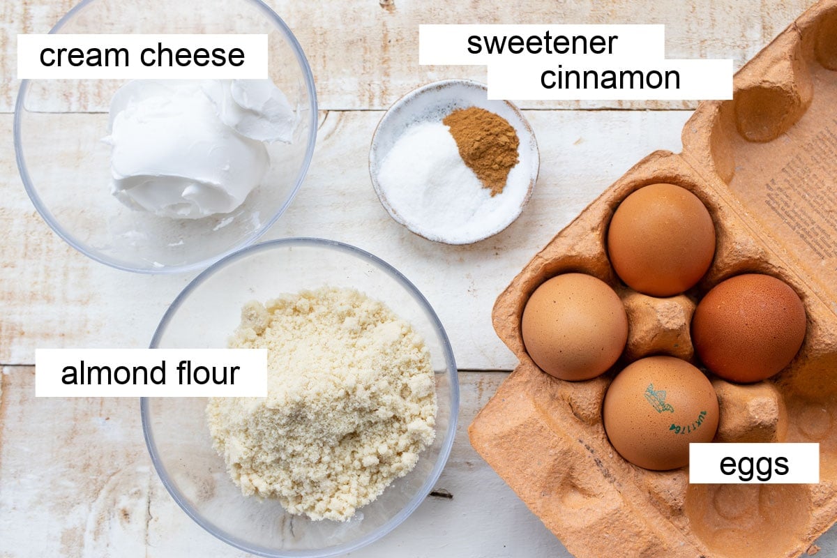 Ingredients for this recipe, measured into bowls.