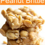 A stack of peanut brittle cut into squares