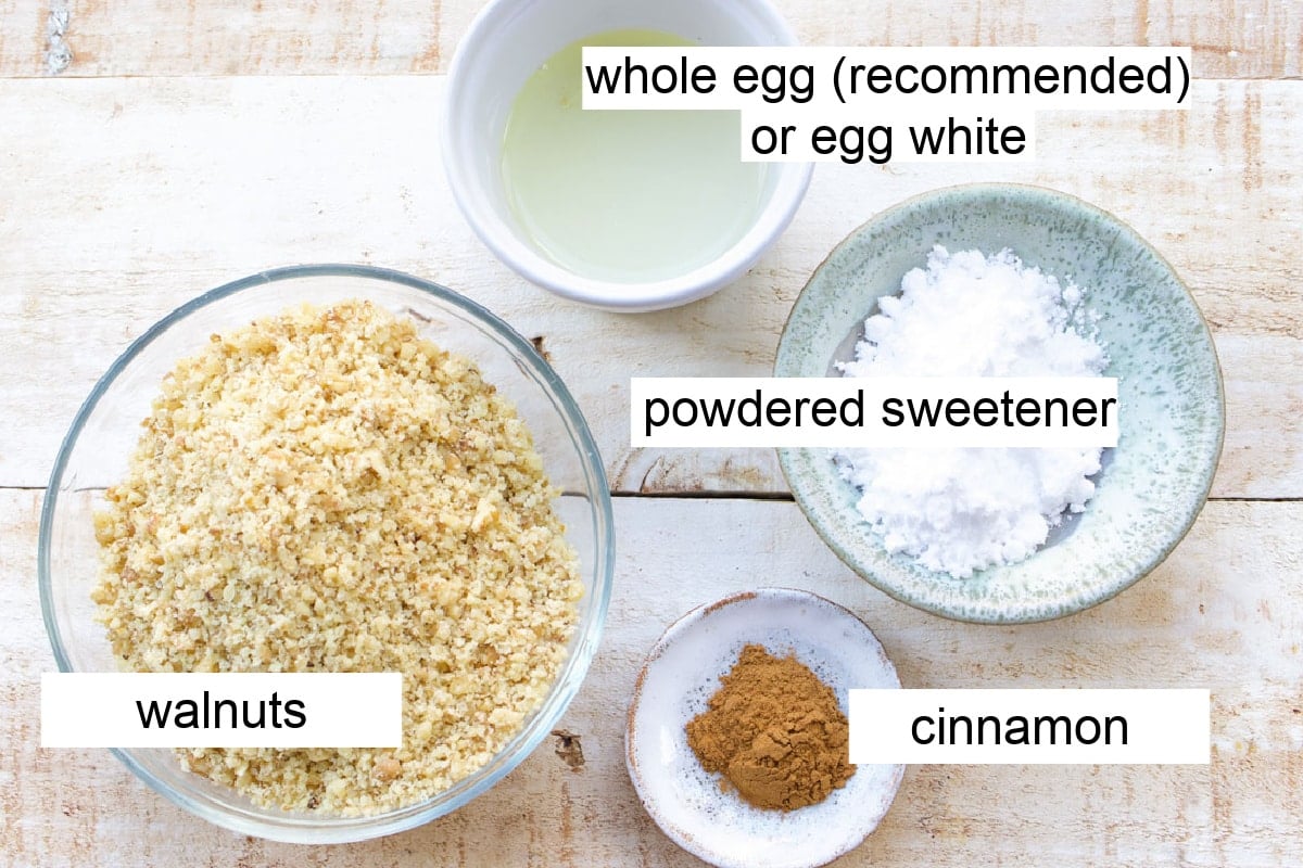 Ingredients for this recipe, measured into bowls.
