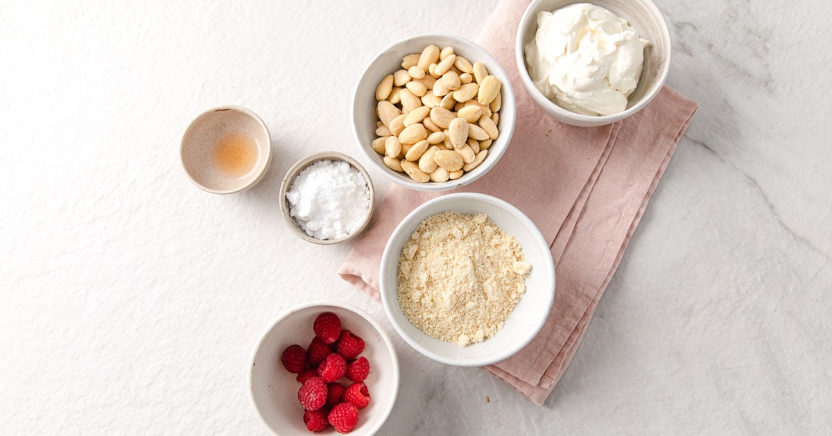 Ingredients to make this recipe, measured into bowls.