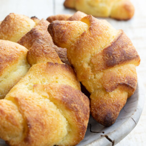 Croissants in a bowl.