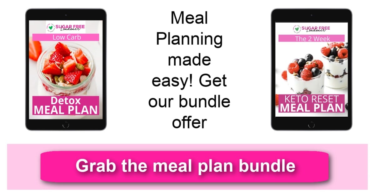 A bundle offer for the two meal plans, showing i-pad mockups of the detox meal plan and the reset meal plan.