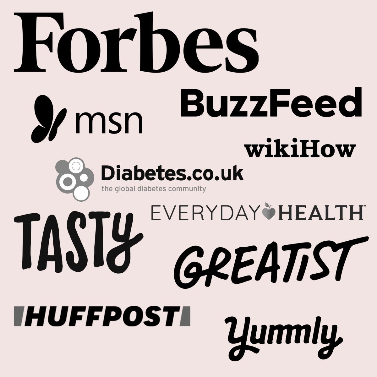 Logos of websites Sugar Free Londoner has been featured in.