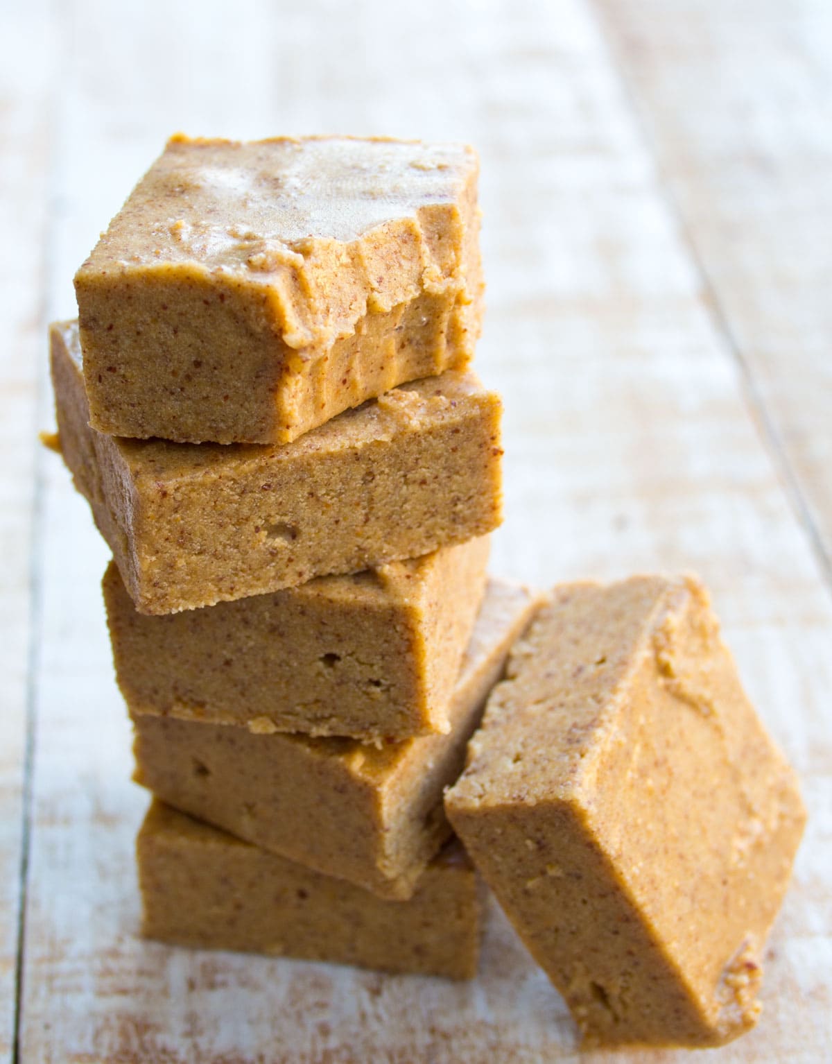 A stack of peanut butter fudge squares.