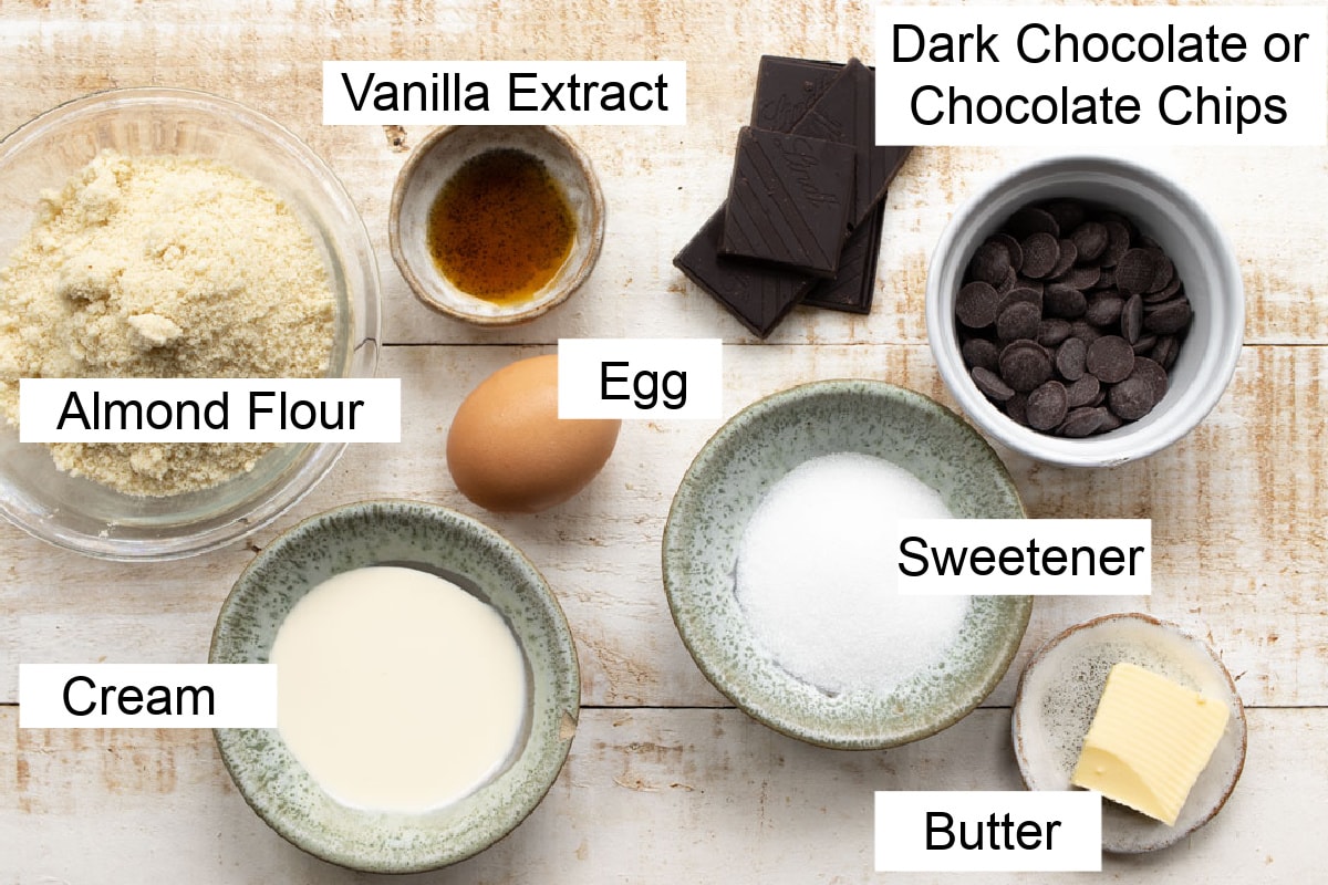 Ingredients needed for this recipe, measured into bowls and labelled.