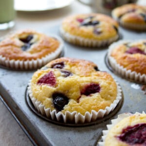 Low carb muffins in a pan.