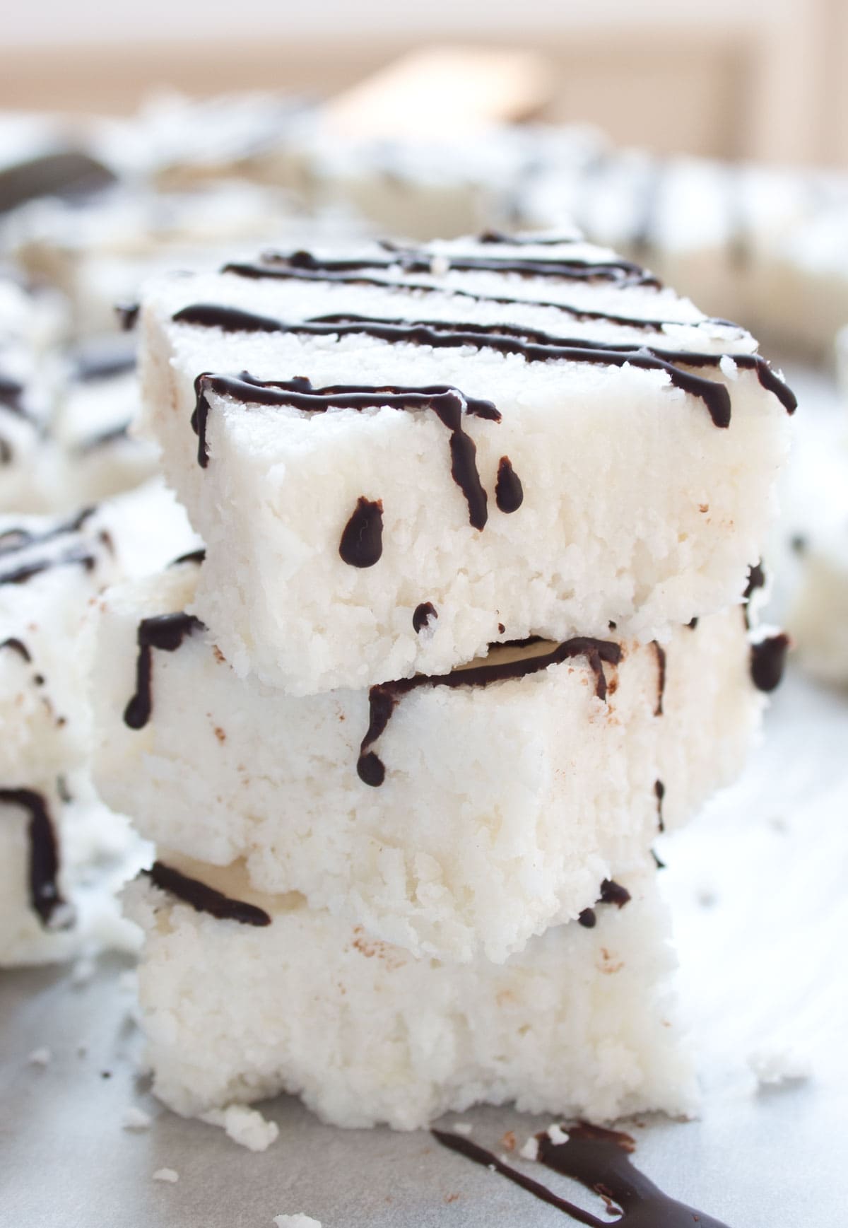A stack of coconut bars.