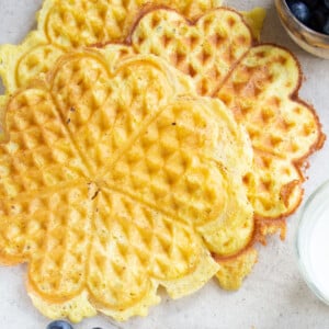 A stack of low carb waffles.
