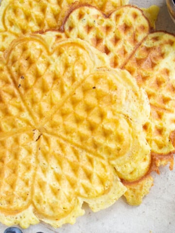 A stack of low carb waffles.