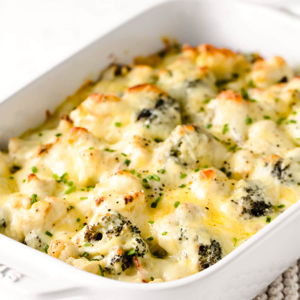 Roasted Cauliflower and Broccoli Casserole