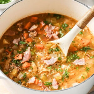 A pot of German sauerkraut soup.