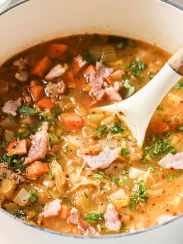 A pot of German sauerkraut soup.