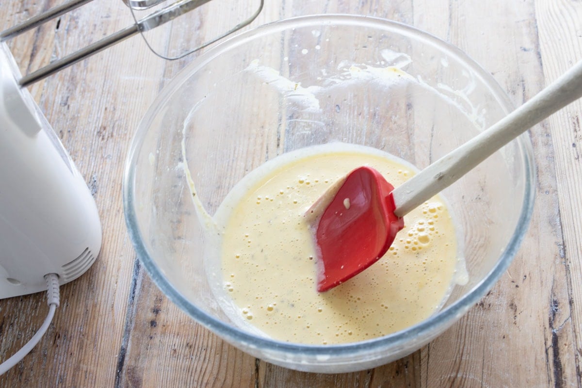 Cottage cheese egg yolk mixture.