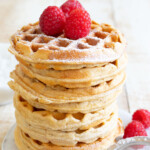 A stack of protein waffles.