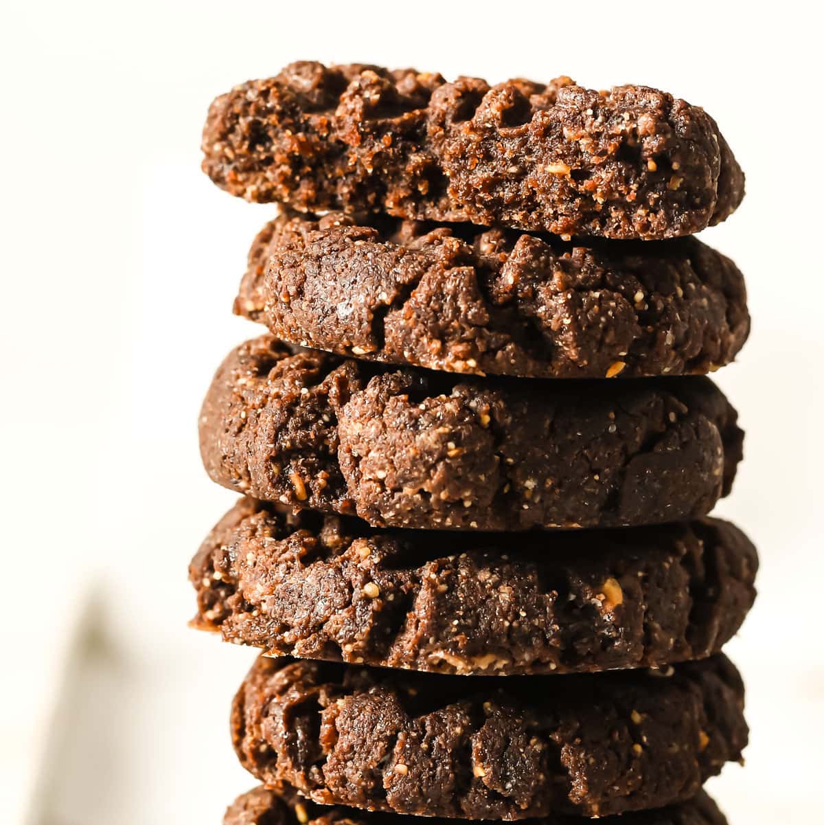 A stack of sugar free nutella cookies.