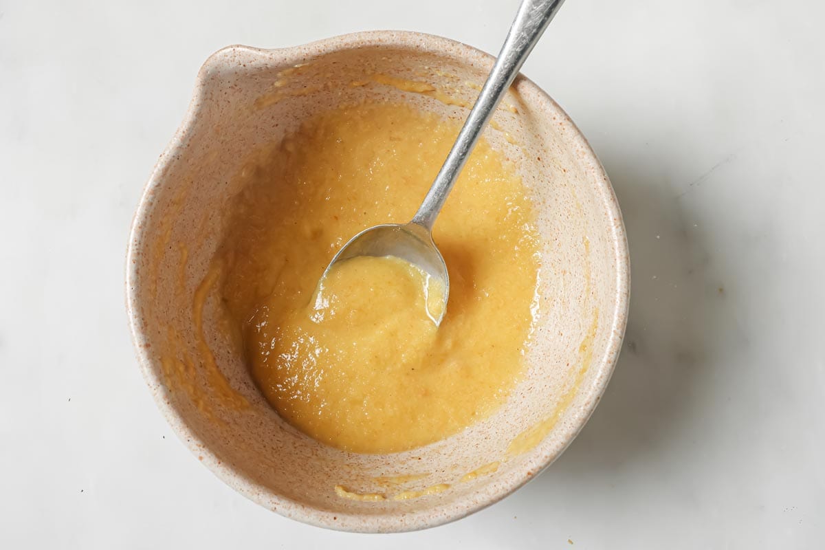 The mixed keto bread dough in a bowl.